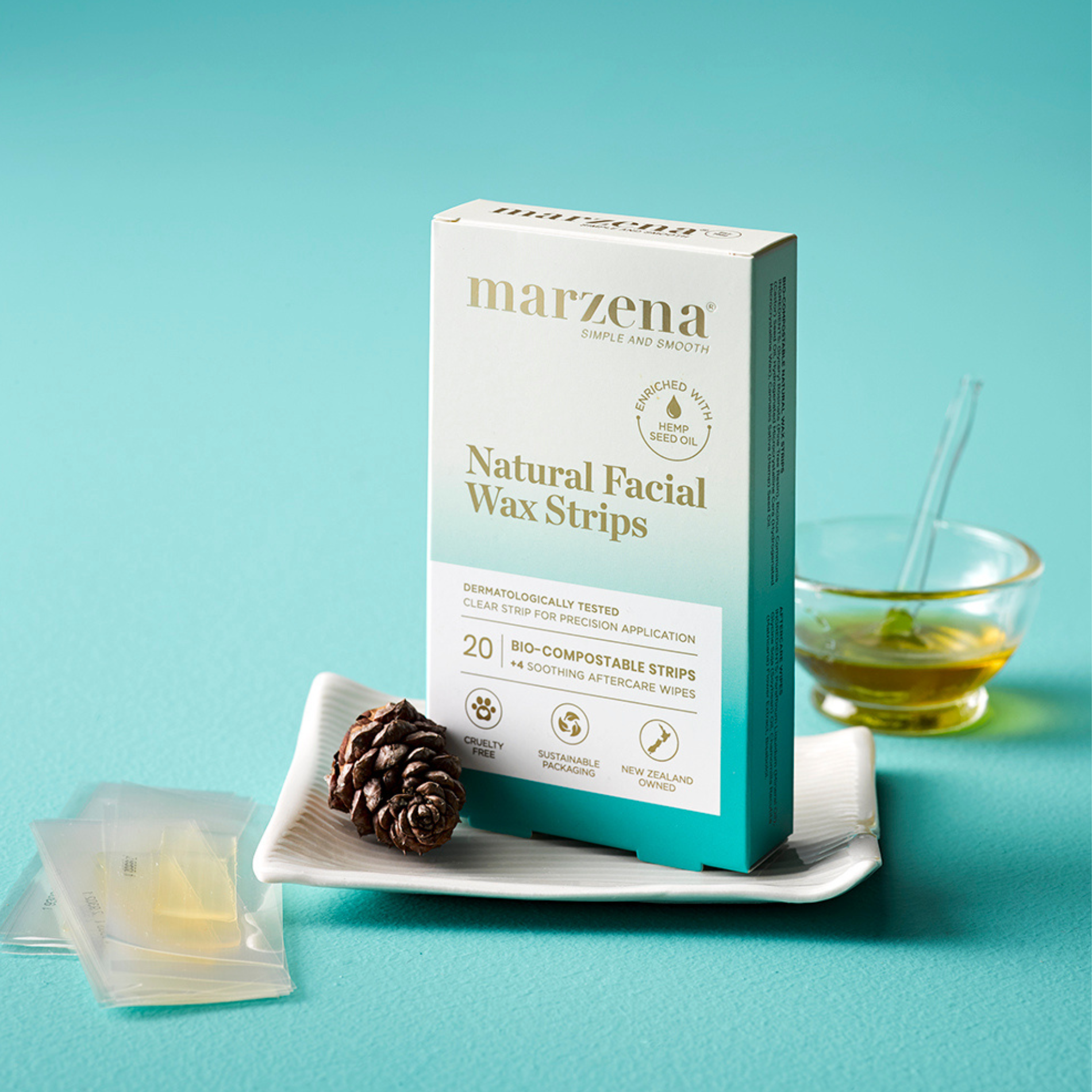 Marzena Natural Facial Wax Strips 20's