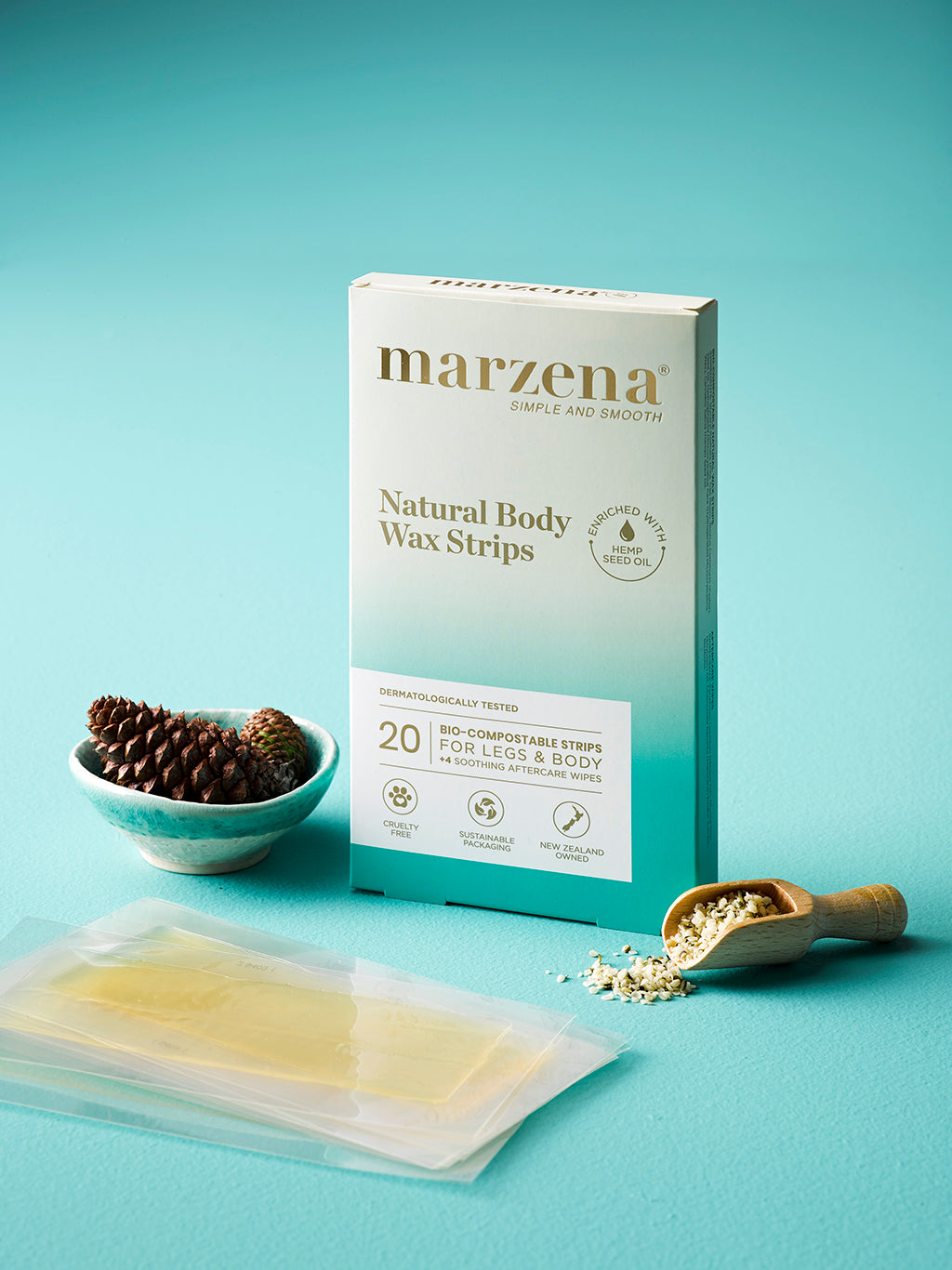 Marzena Natural Body Wax Strips 20's