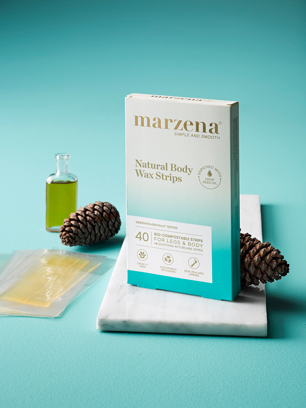 Marzena Natural Body Wax Strips 40's