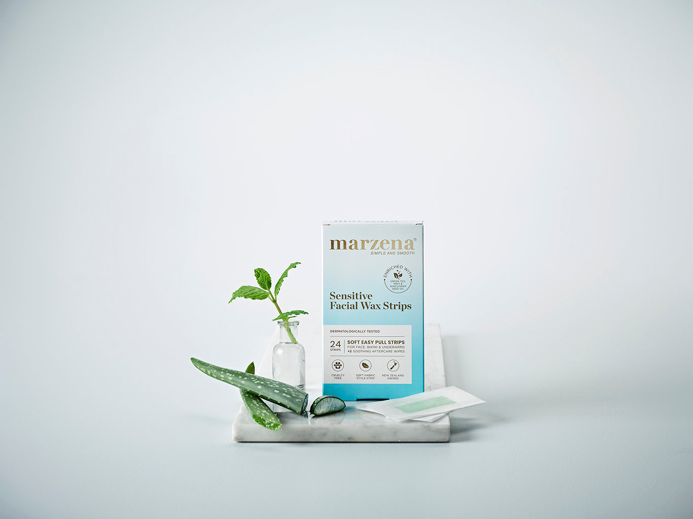 Marzena Sensitive Facial Wax Strips - 24 Strips